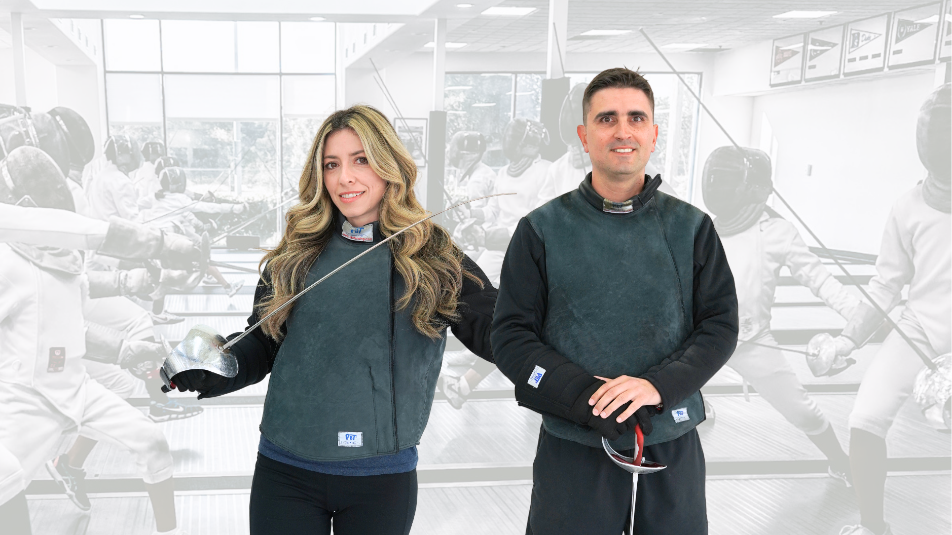 Kristiyan and Tsvetelina saber fencing coaching at the club or on the strip