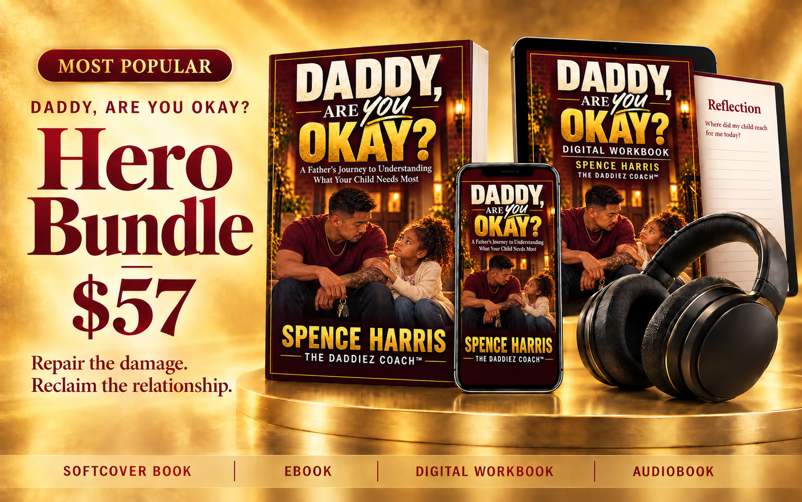 Daddy, Are YOU Okay? Hero Bundle — book, digital workbook and audiobook