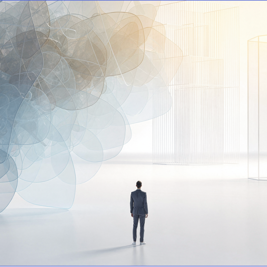Man standing in a clear space