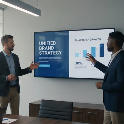 Team explaining brand strategy