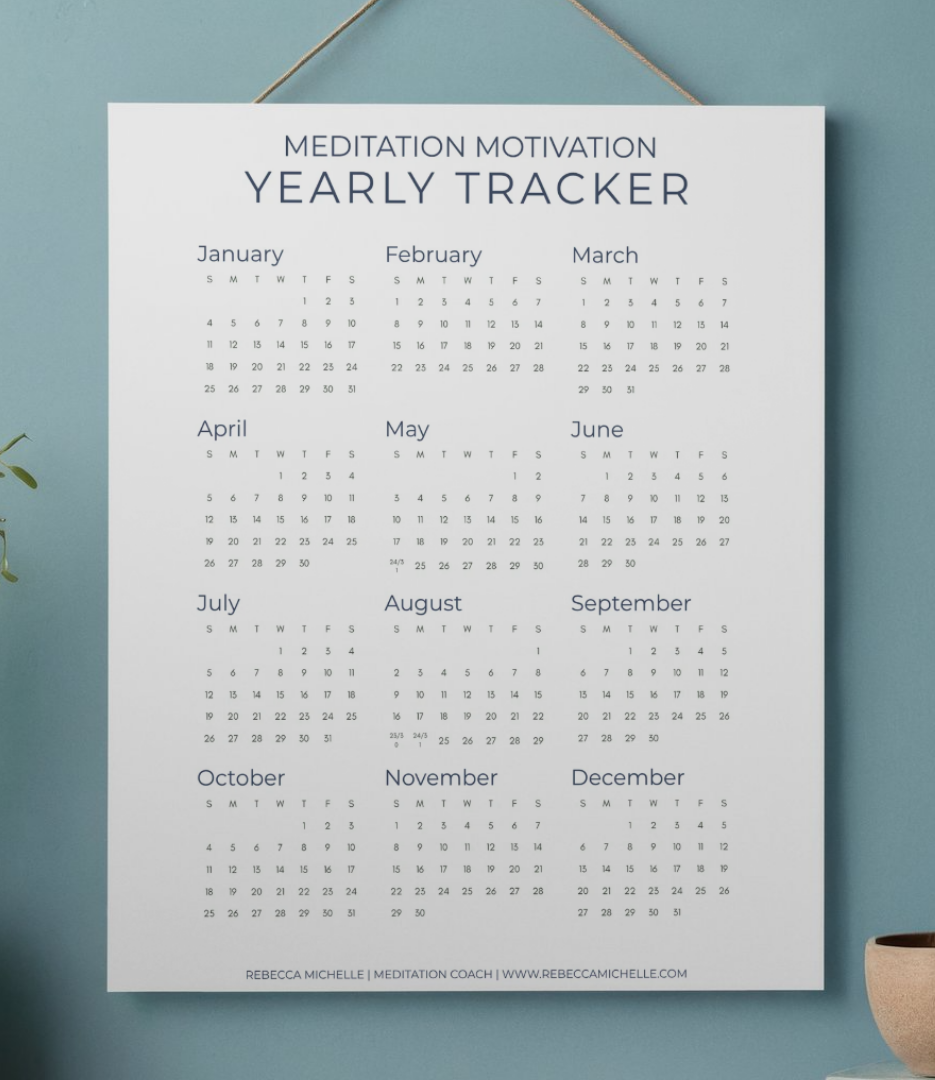 meditation calendar hanging on the wall 