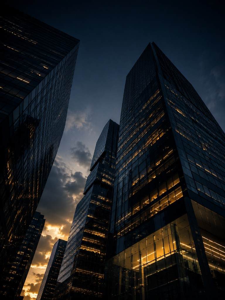 City skyline at dusk  -  build the empire