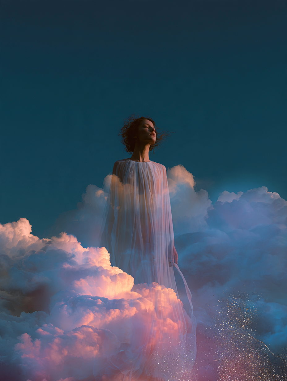 Inner Somatics heart-centered artwork with pink clouds