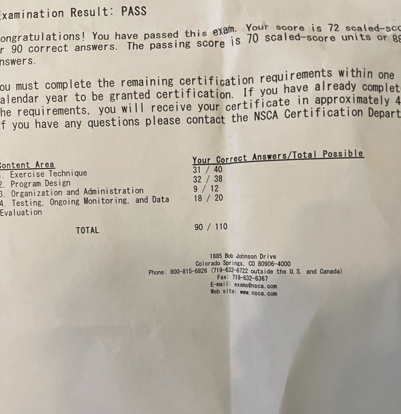 Passed CSCS Exam Review #1