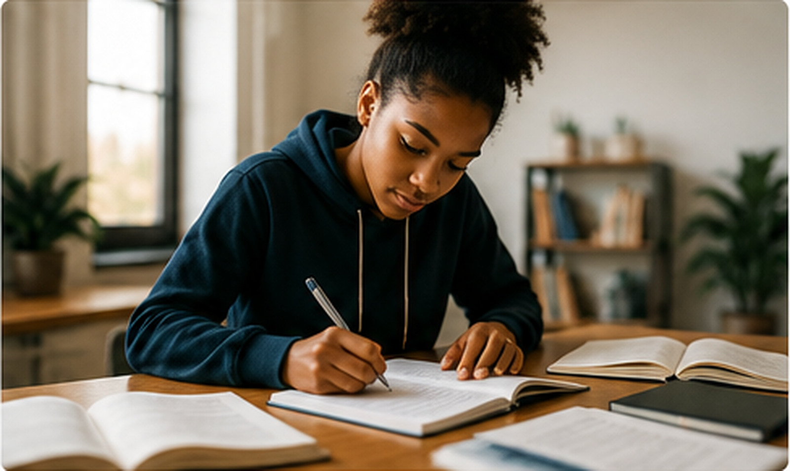 A student working through the Augera curriculum