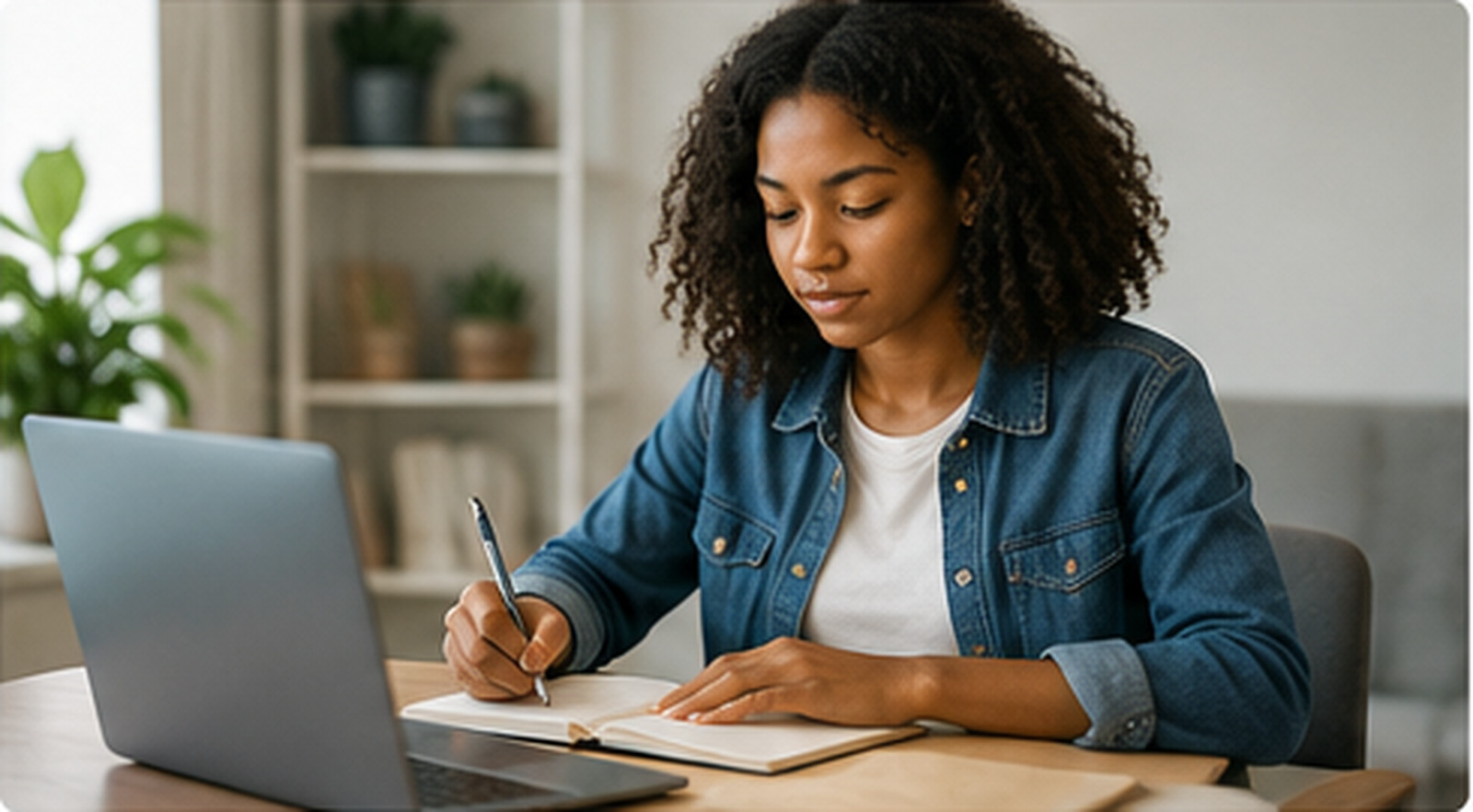 A young person managing money on a laptop
