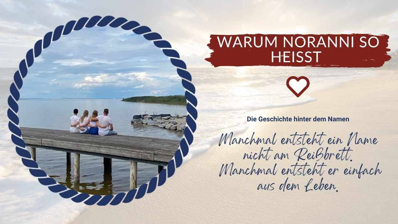 NORANNI Schriftzug mit maritimer Stimmung als Symbol für Familie, inneren Frieden, Verbindung und bewusste Lebensgestaltung.