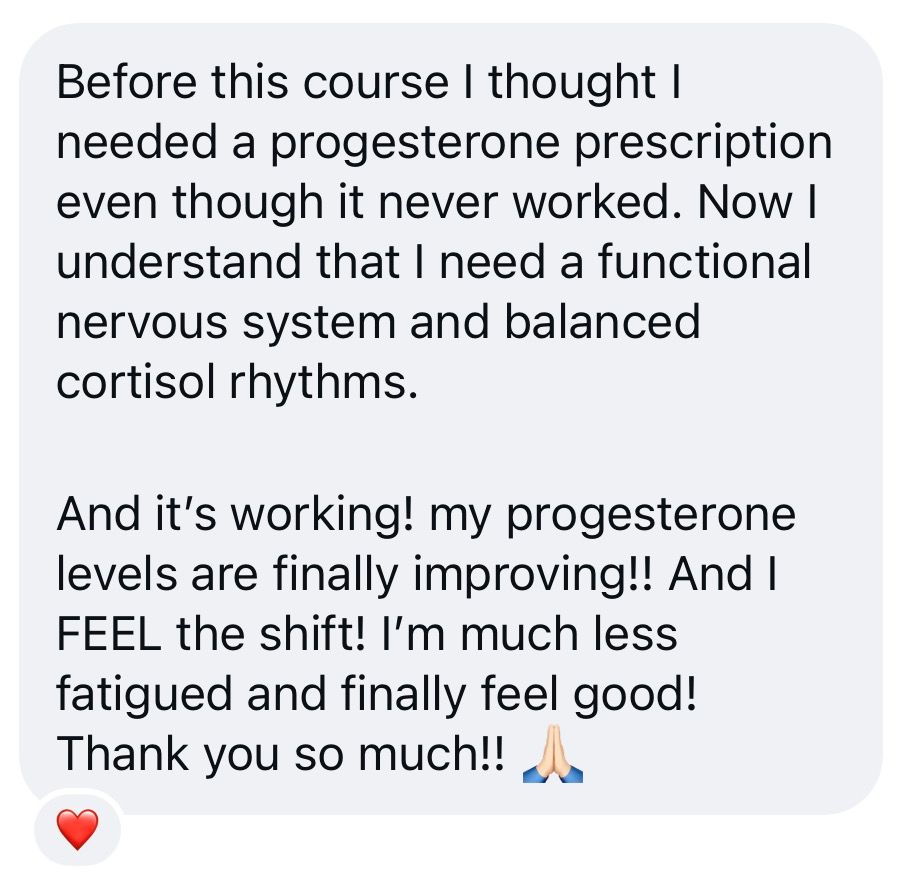 Client screenshot: more natural progesterone
