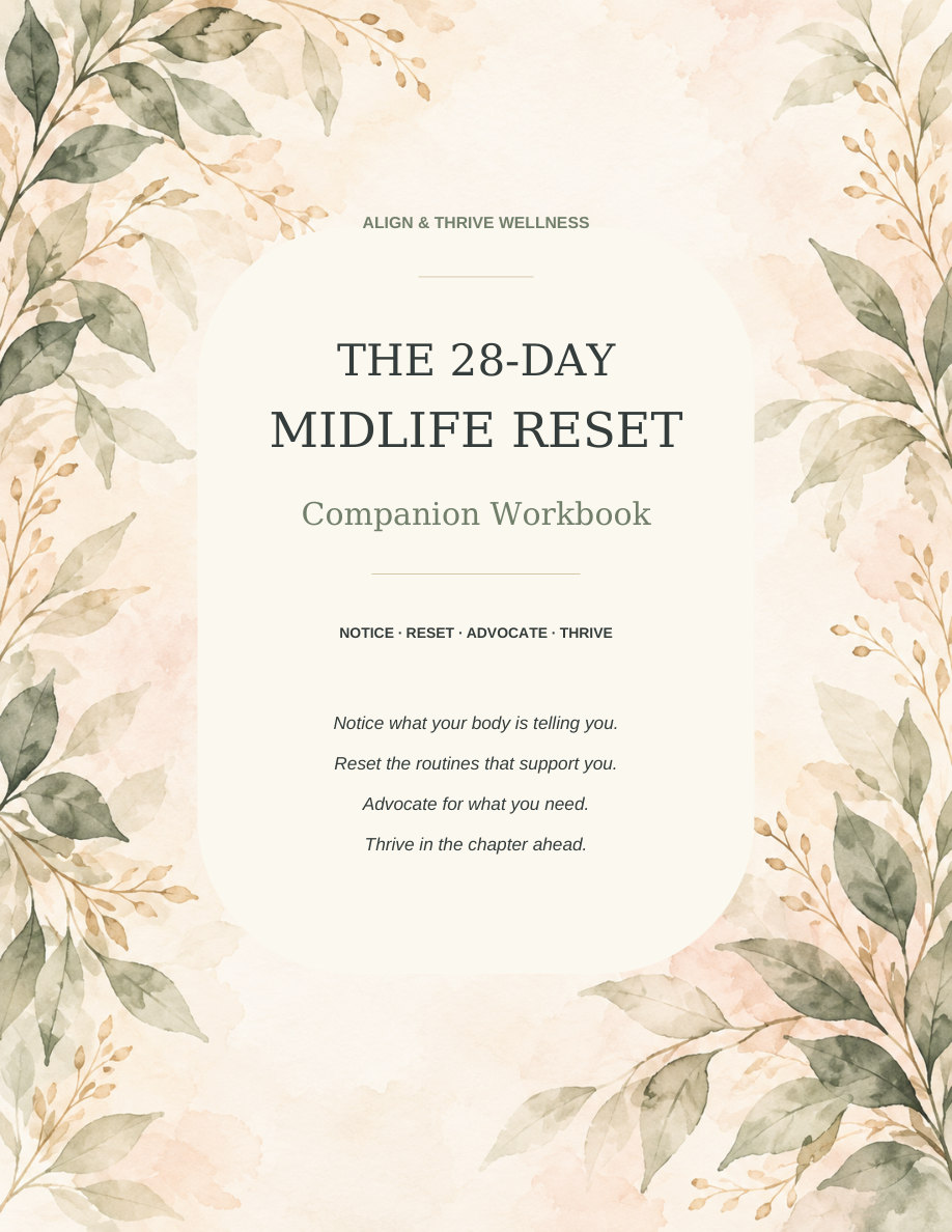 The approved 55-page Midlife Reset Companion Workbook cover
