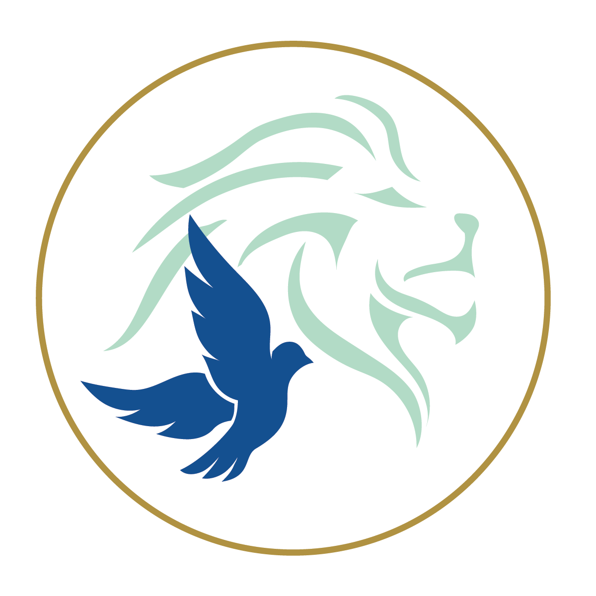 The Courage key, a dove before a lion