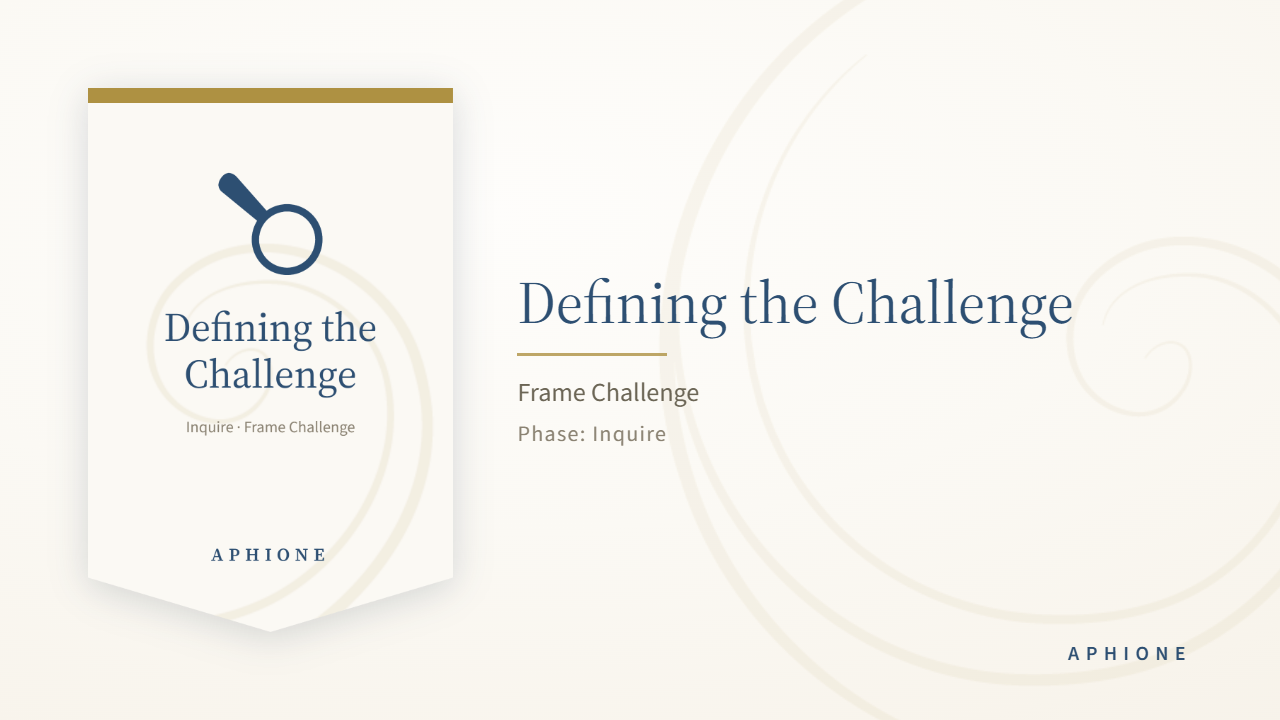 Step 2.1, Defining the Challenge, From Opportunity to the Right Problem
