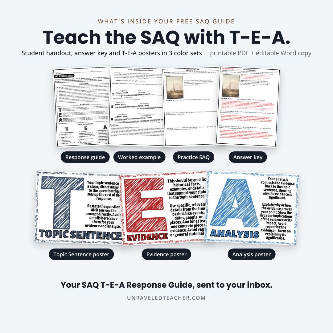 Pages from the free SAQ T-E-A Response Guide