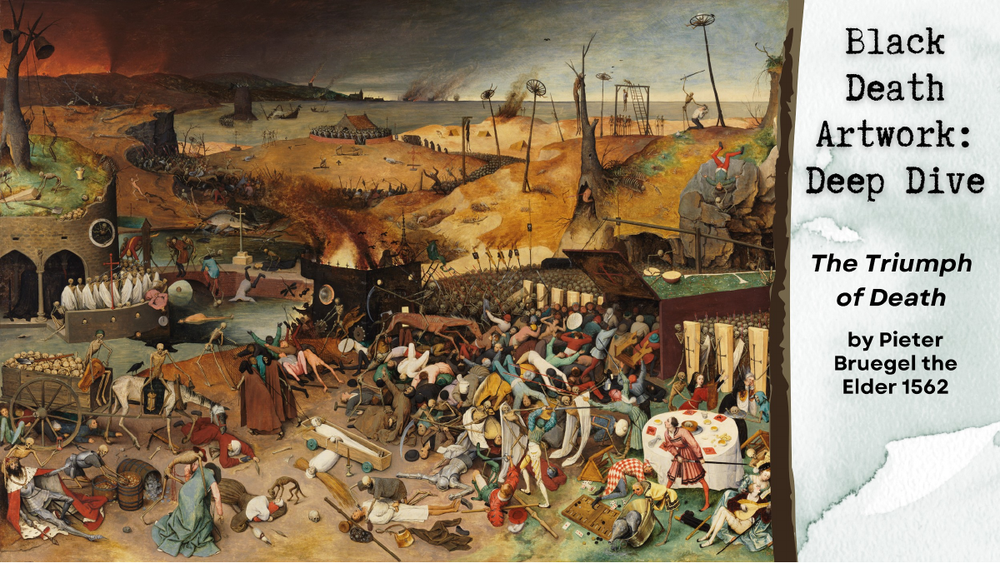 The lecture slide with Bruegel's The Triumph of Death, the first of the five sources
