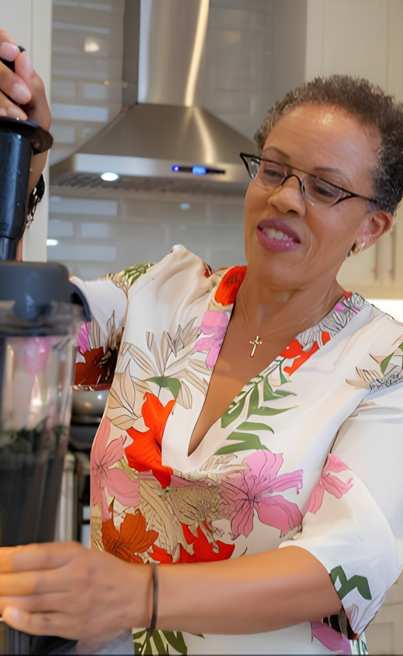 Natalie Stuart in her kitchen