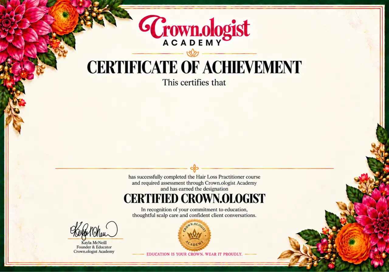Crown.ologist Academy Certificate of Achievement design