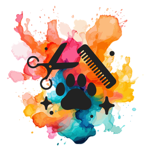 Grooming shears, comb, and brush representing professional care resources for Color Splash Black Russian Terrier owners.