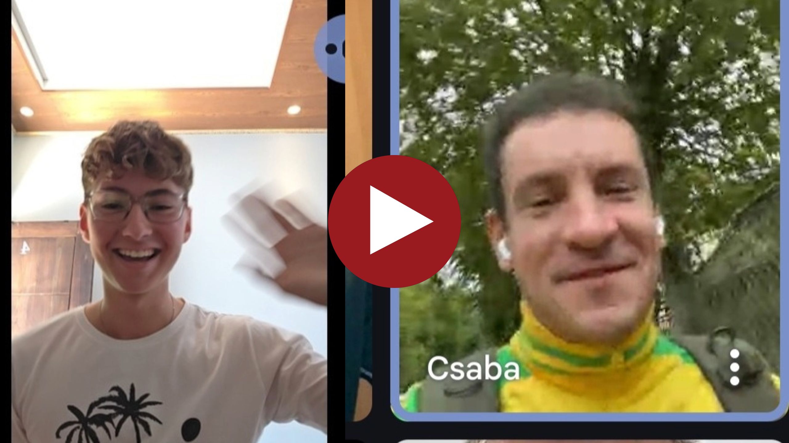 Csaba videóbeszélgetésben Bencével