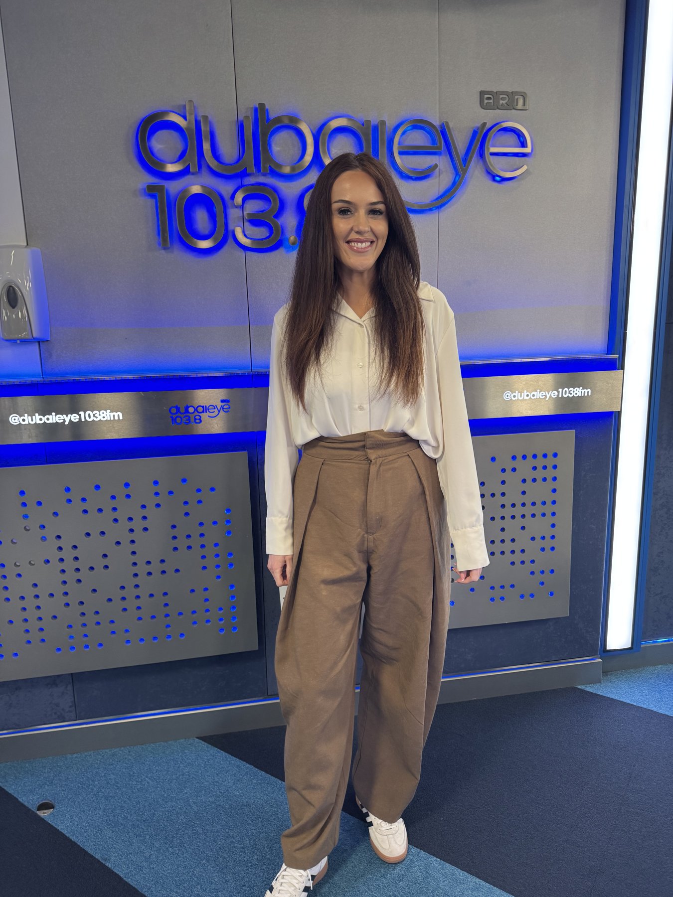 Natalie Walsh at the Dubai Eye 103.8 studio