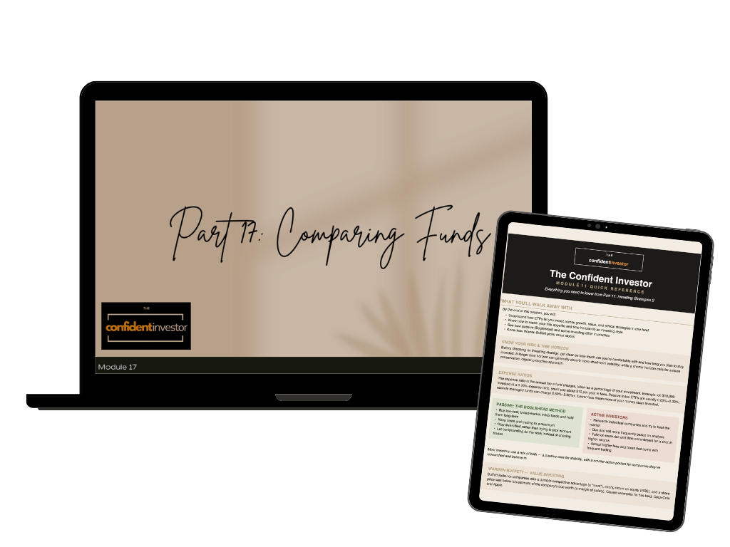 The Confident Investor course preview on laptop