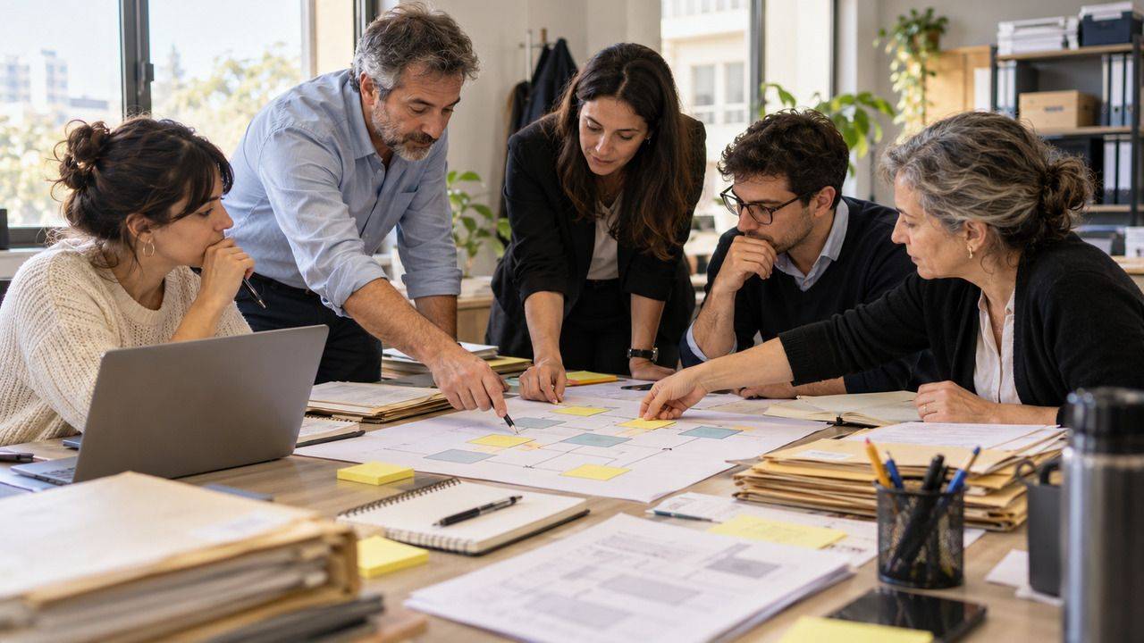 Equipo judicial integrando procesos, tecnología y conocimiento