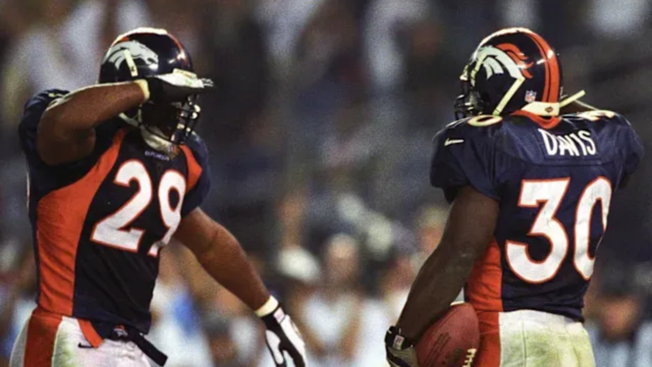 Terrell Davis & Howard Griffith doing the Mile High Salute
