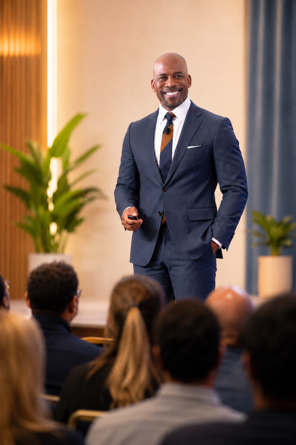 Howard Griffith delivering a keynote to a seated audience