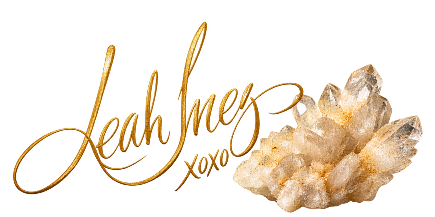 Leah Inez handwritten signature in gold