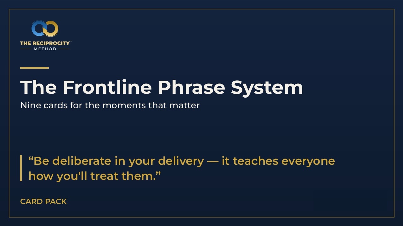 The Frontline Phrase System: nine cards for the moments customers remember