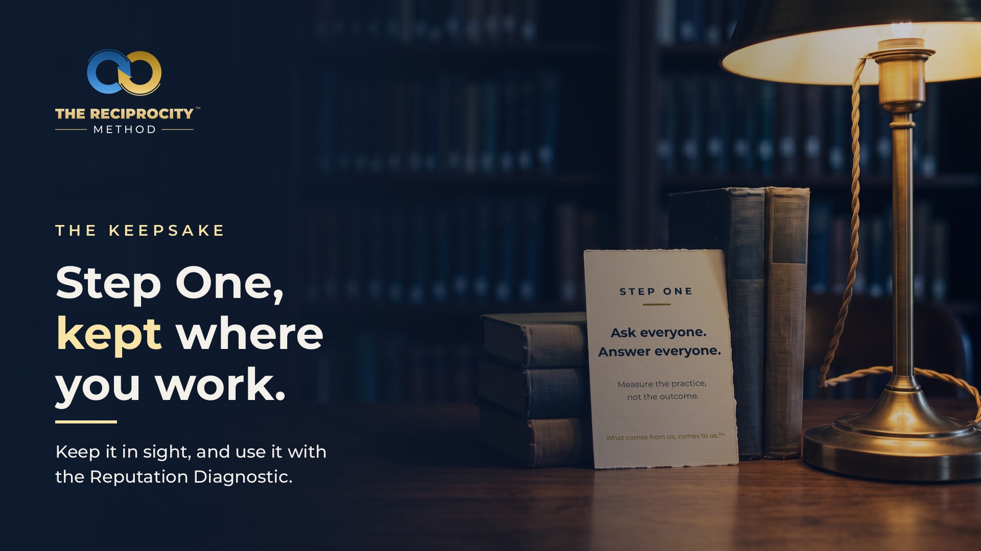The Keepsake: Step One, kept where you work.