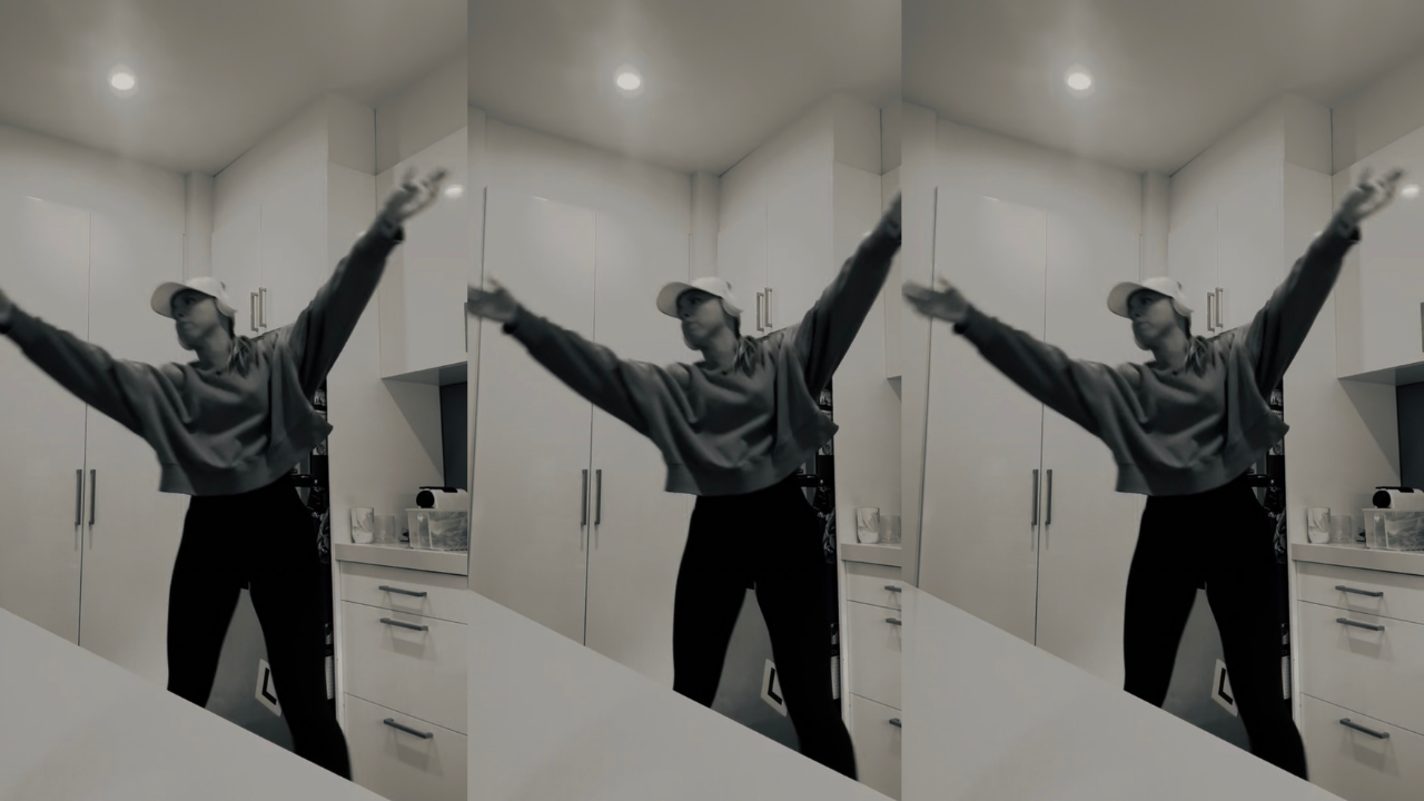 Shell exploring intuitive dance and movement during a Calm As recording