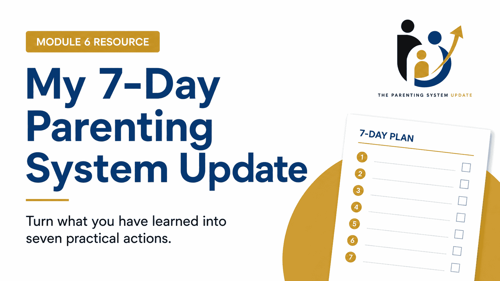 My 7-Day Parenting System Update worksheet preview