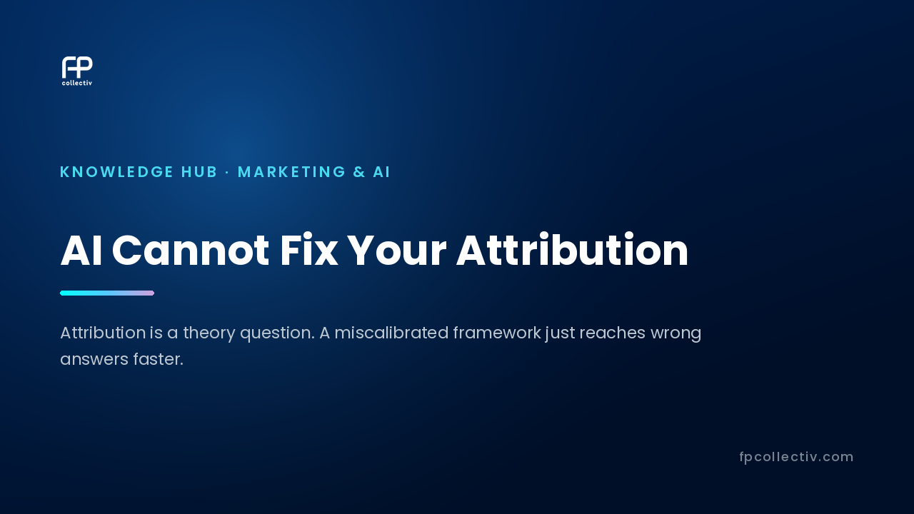 FP Collectiv card: "AI Cannot Fix Your Attribution — Attribution is a theory question. A miscalibrated framework just reaches wrong answers faster"