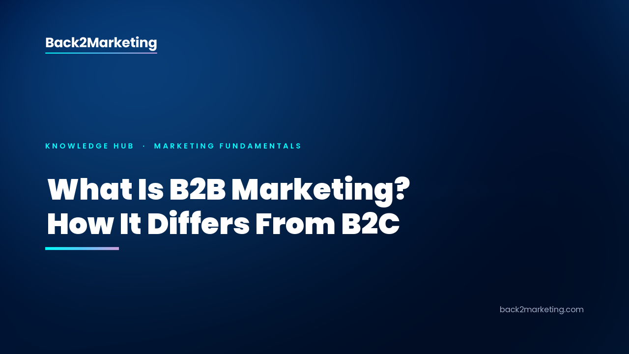 Back2Marketing card: “What Is B2B Marketing? How It Differs From B2C”