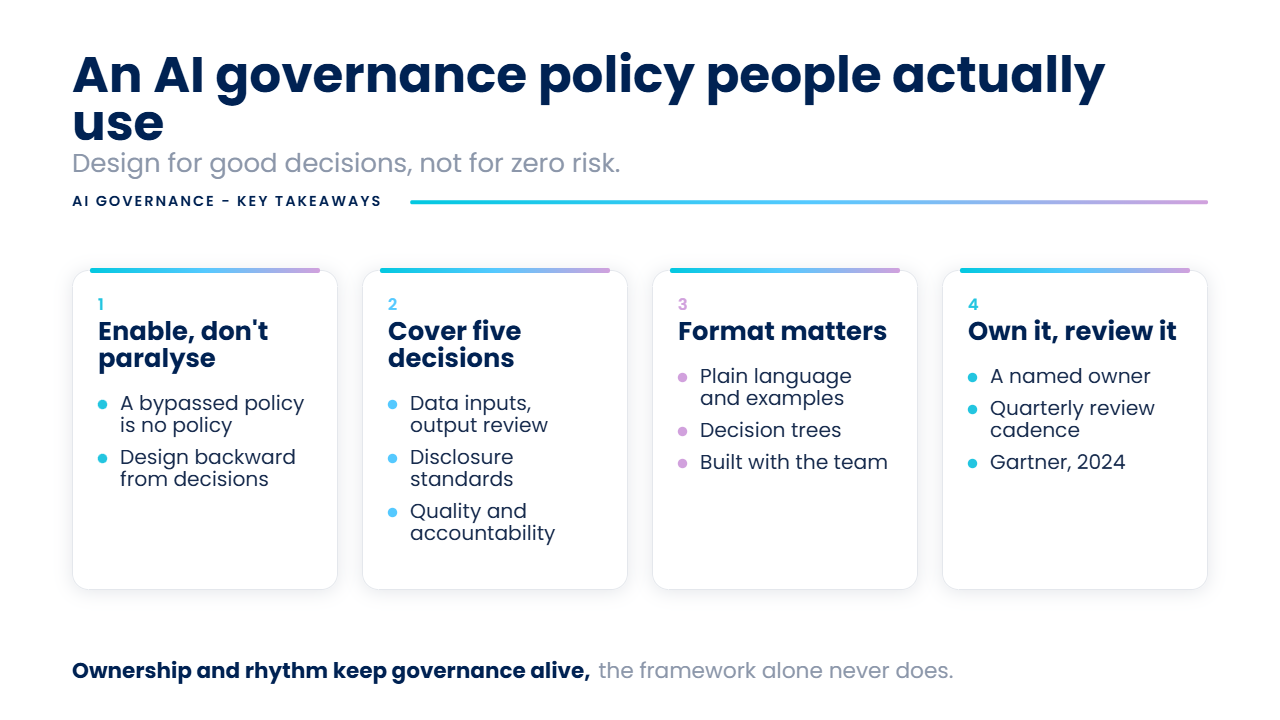 Key takeaways: building a marketing AI governance policy that gets used