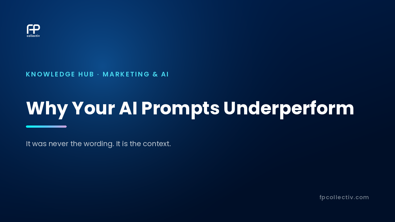 FP Collectiv card: "Why Your AI Prompts Underperform — It was never the wording. It is the context"