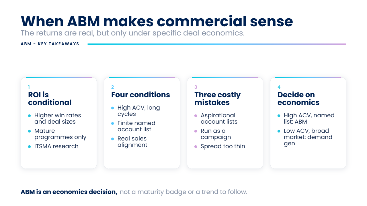 Key takeaways: when account-based marketing makes commercial sense