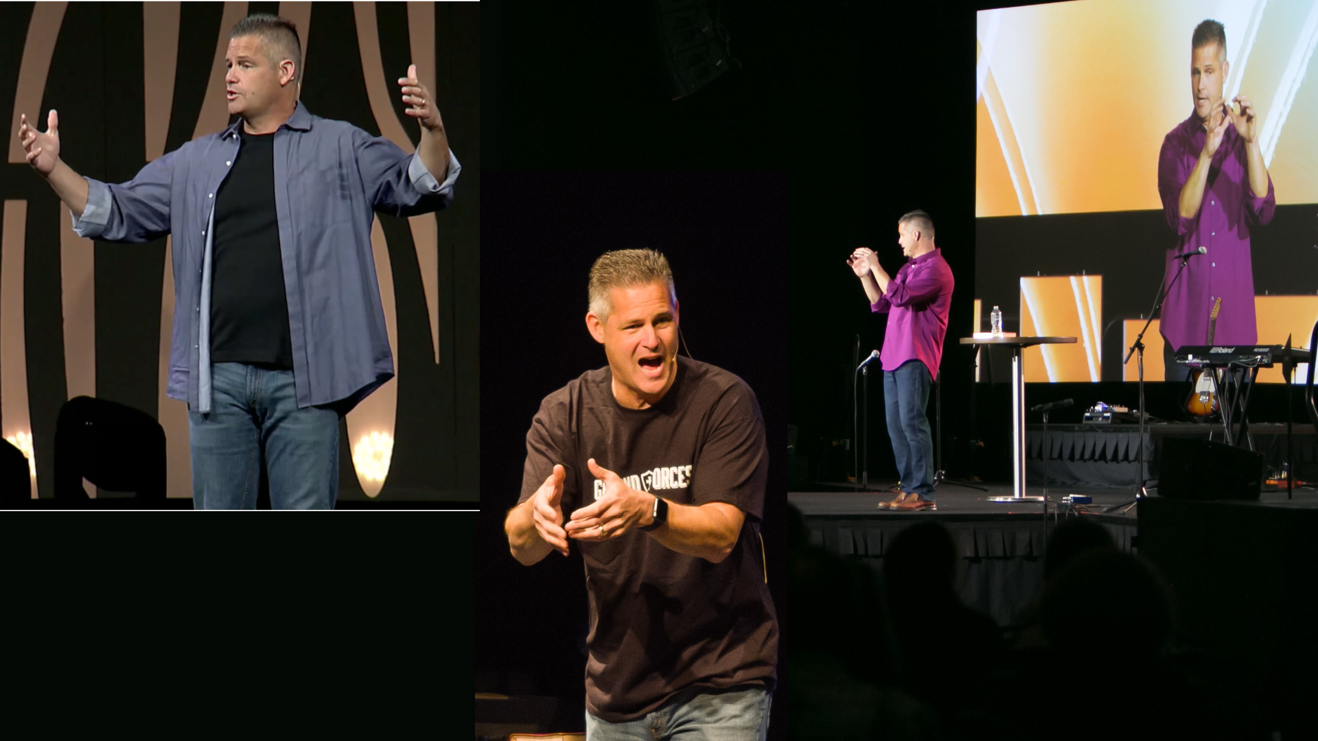 Keith Ferrin speaking on stage
