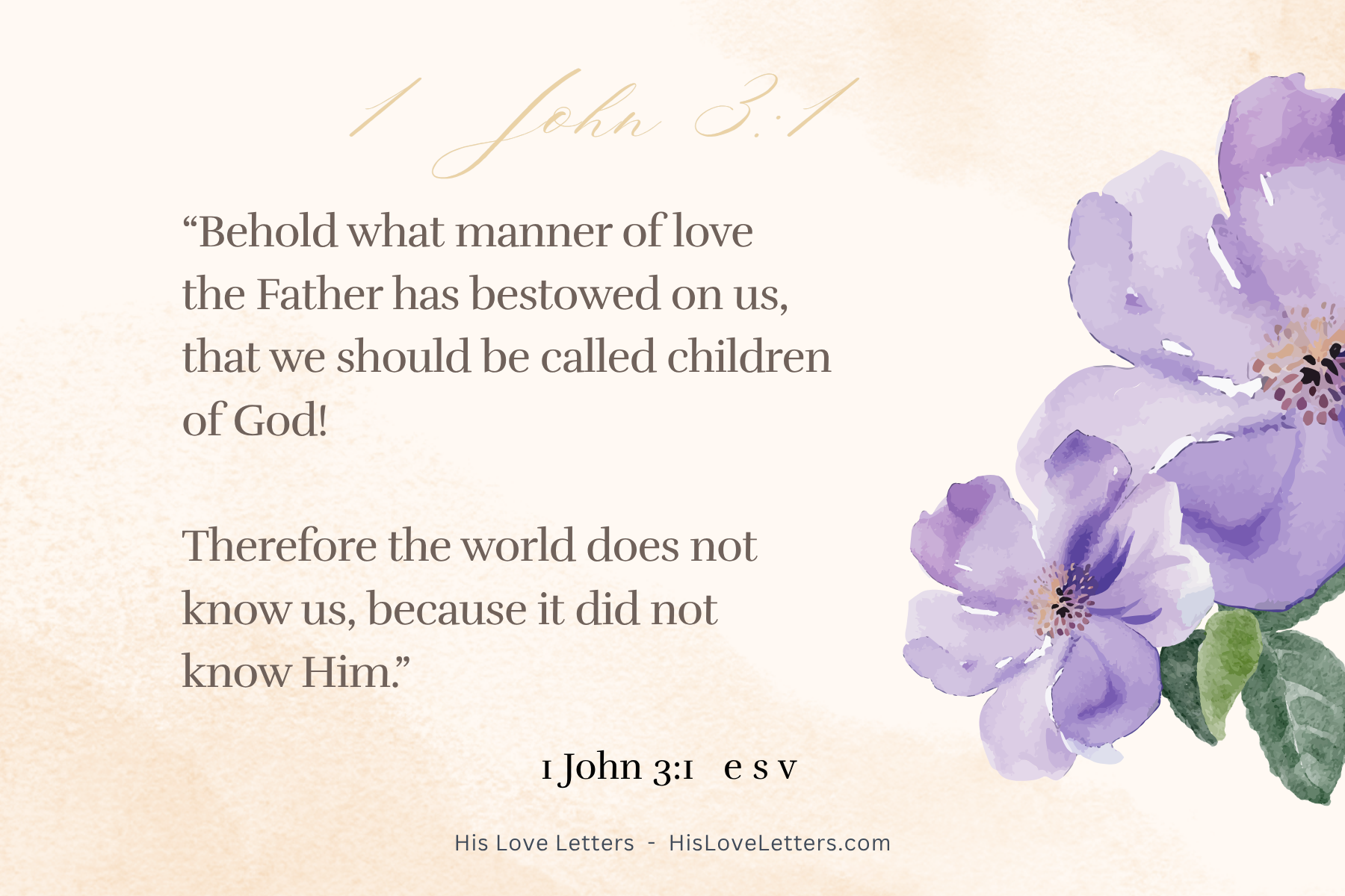 Floral scripture card with 1 John 3:1