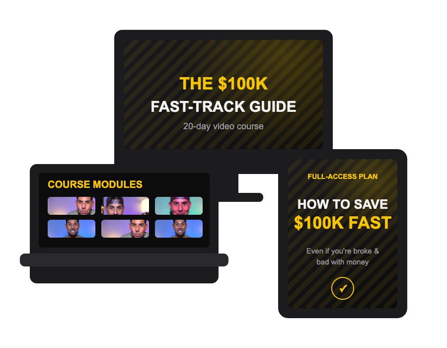 $100K Fast-Track Guide 20-day video course mockup