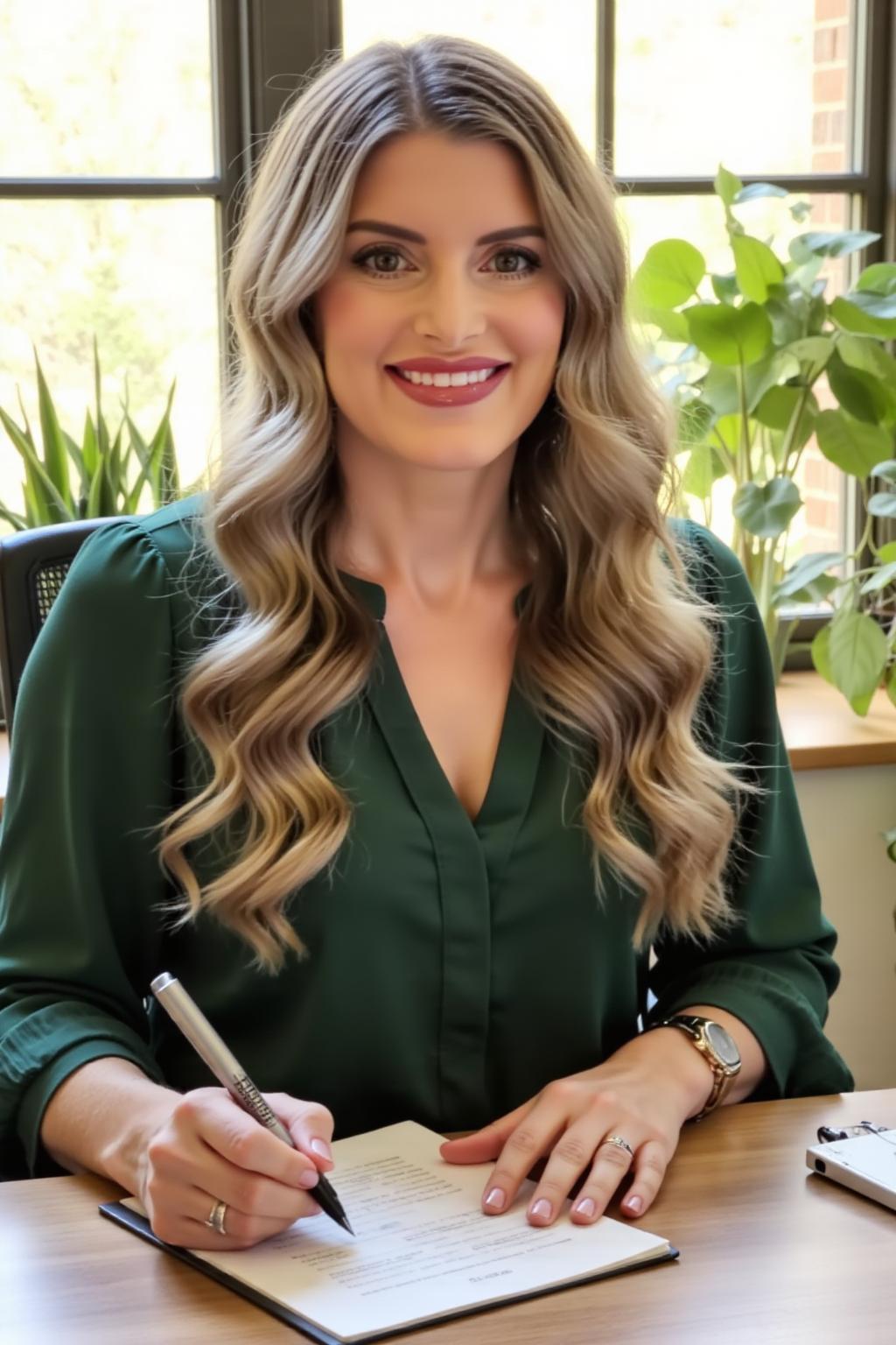 Carrie Allegretti at her desk