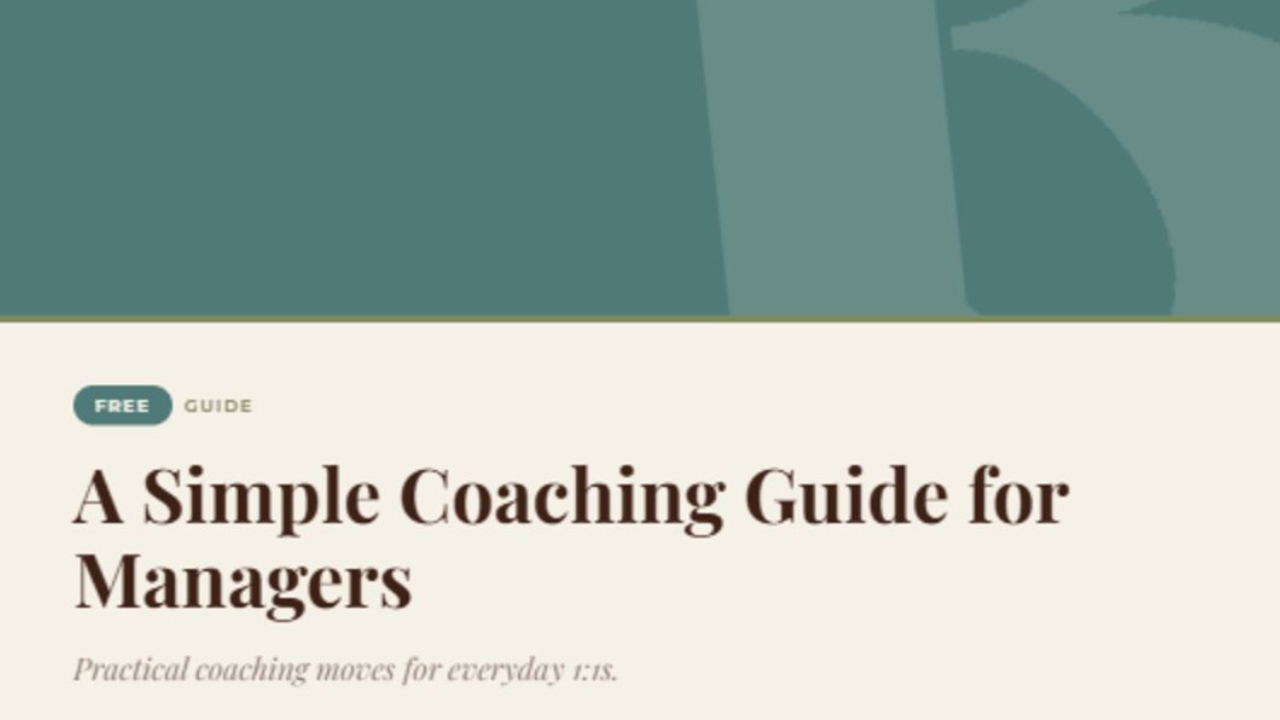A Simple Coaching Guide for Managers