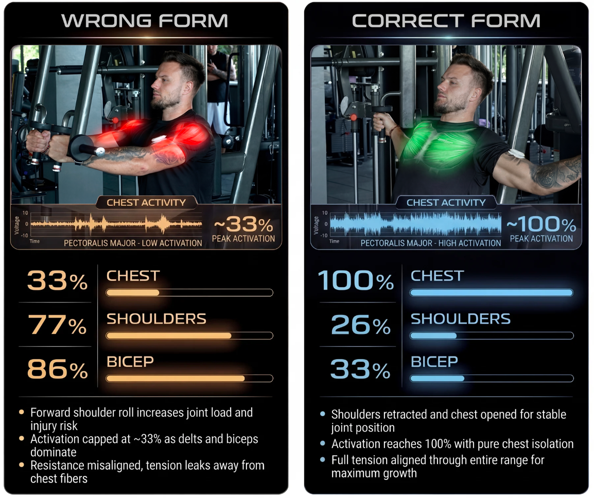 Real EMG activation comparison from our testing