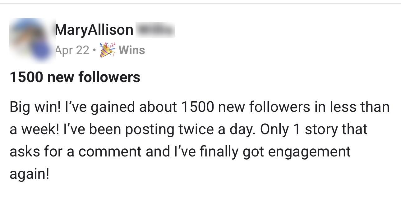 1500 new followers in under a week