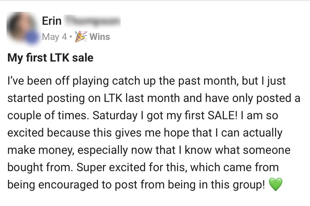 First LTK sale