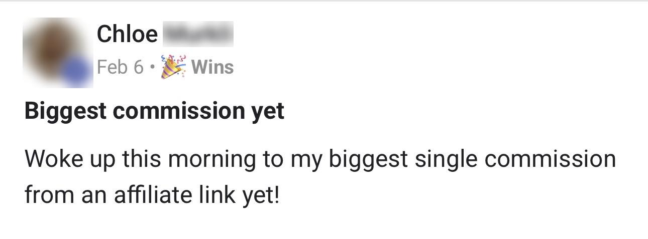 Biggest single affiliate commission yet