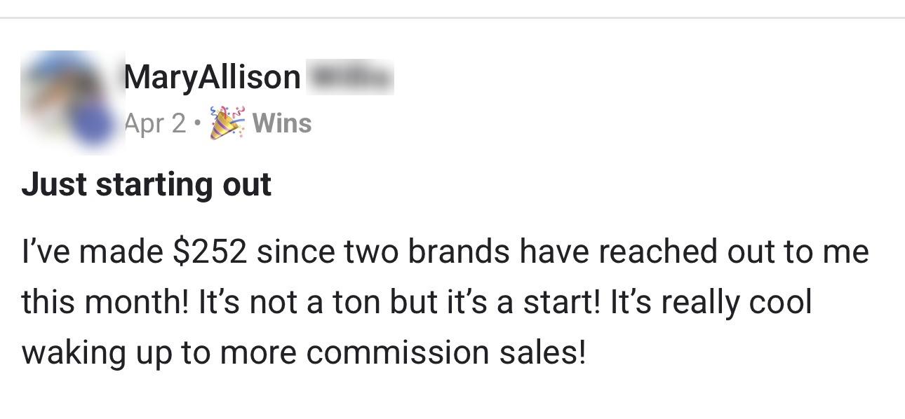 $252 from brands reaching out