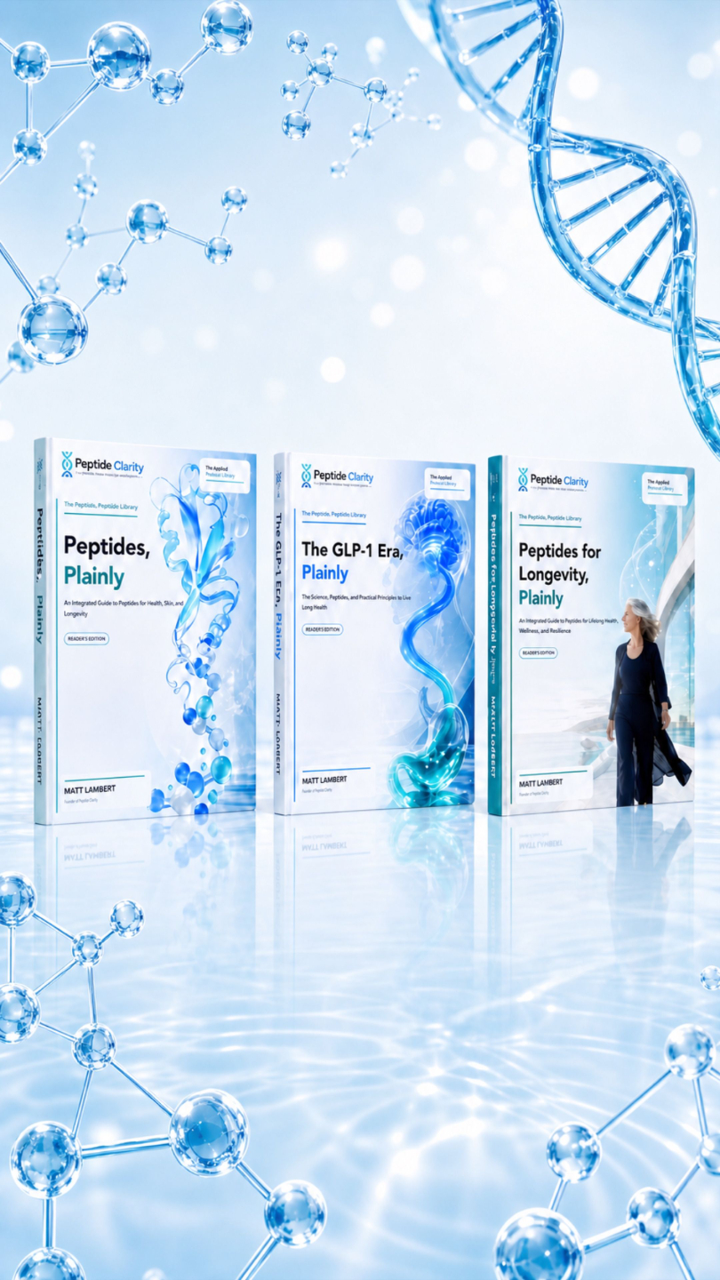 Three Reader's Edition books from Peptide Clarity