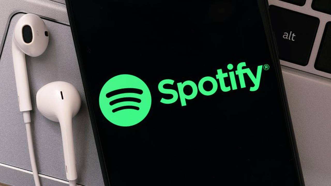 Spotify logo on a cell phone