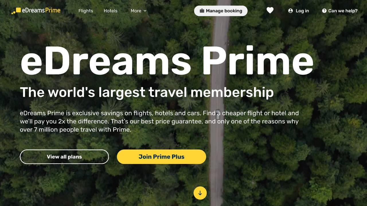 eDreams PRIME signup page on 9-03-26