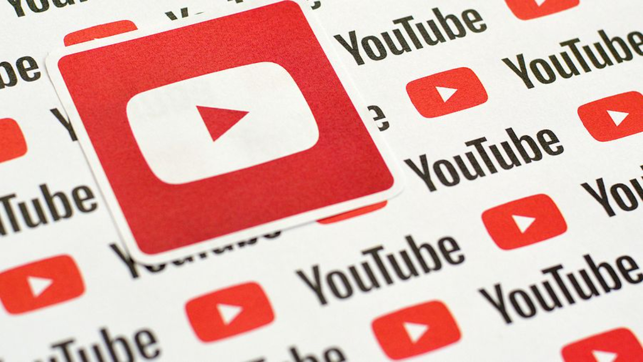  Save Download Preview Youtube logo sticker on pattern printed with small youtube logos